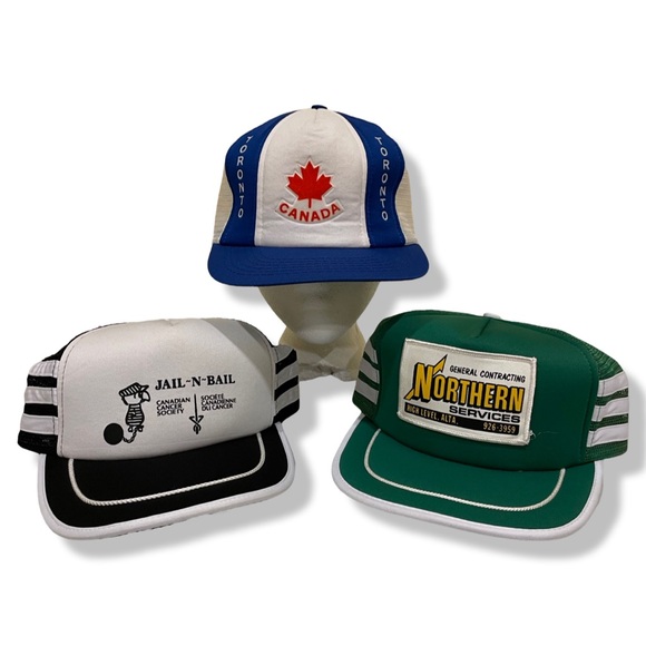 3 PACK OF 80s TRUCKER HATS - Picture 1 of 5